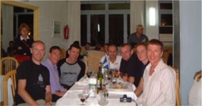 The friendly Brits we met and us at the awards ceremony....left to right...John Rowland, Dave Thompson, my brother Iain, me, Terry Whalley, Pete Swaine and Fraser Dawson